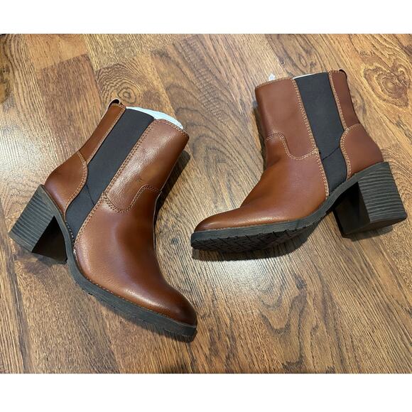 Zodiac Claret Women’s Block Heel Ankle Boots Brown Size 9.5 Fall/Winter Booties - Picture 1 of 11